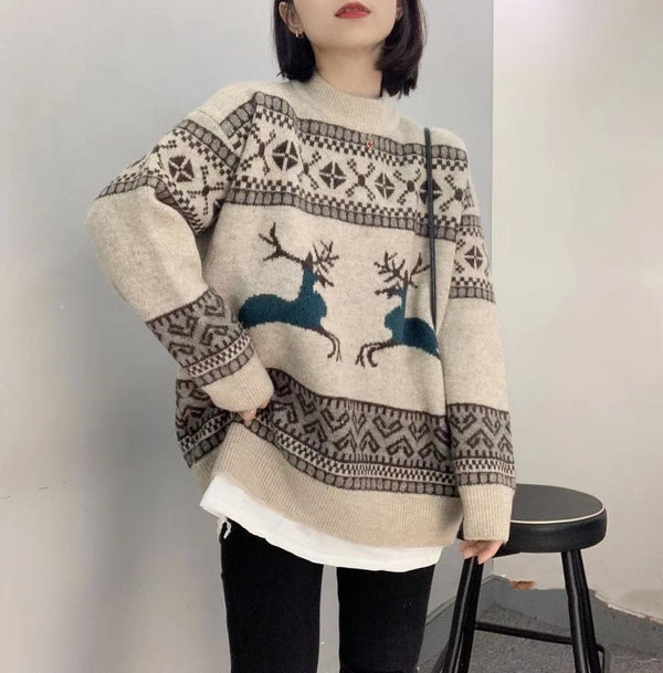 Fashion Sheep Wool Knitted Sweater - WOMONA.COM