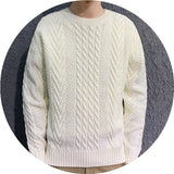 Men's Knitting Thick Yarn Fried Dough Twists Sweater - WOMONA.COM