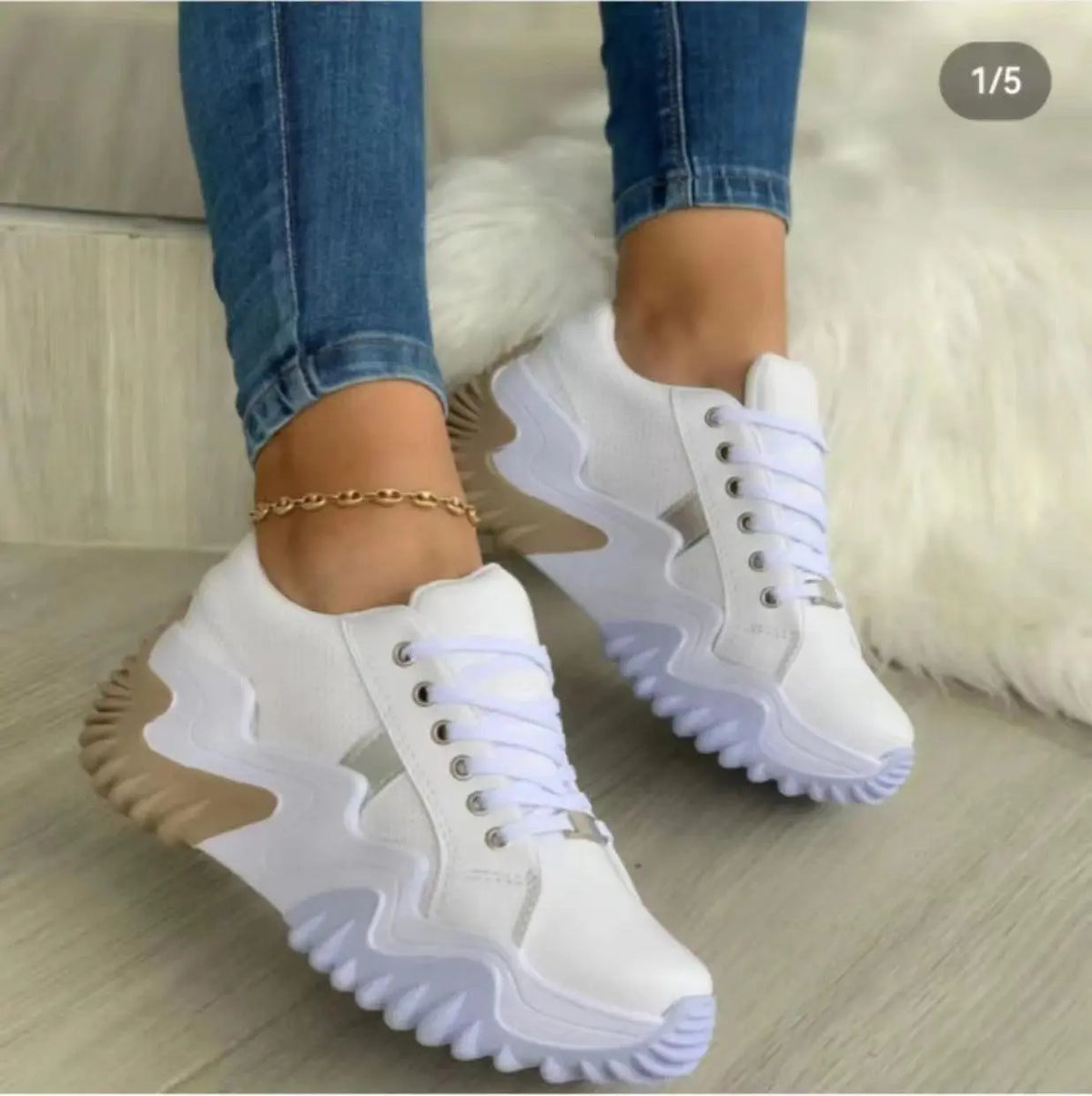 Thick Soled Serrated Daddy Shoes - WOMONA.COM