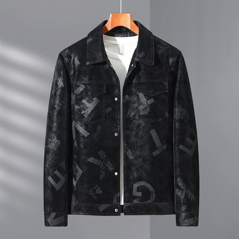 Spring And Autumn Thin Men's Lapel Leather Jacket - WOMONA.COM