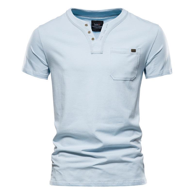 Sports T-shirt Slim Cotton Pocket Men - WOMONA.COM