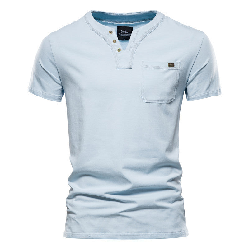 Sport T-Shirt Slim Cotton Pocket Herren