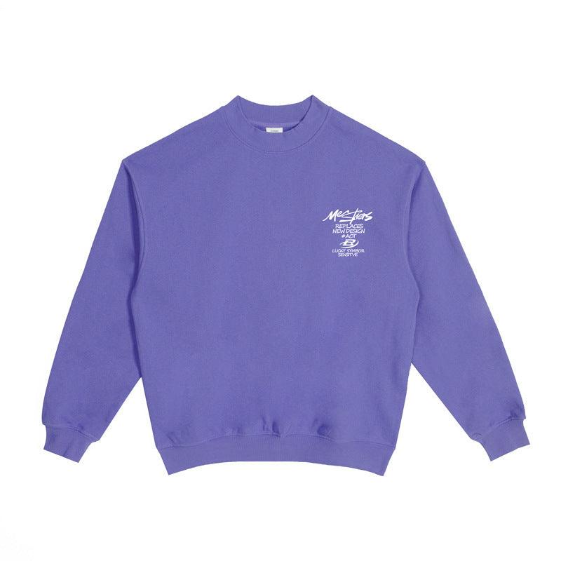 Loose English Printed Round Neck Hoodie For Men - WOMONA.COM