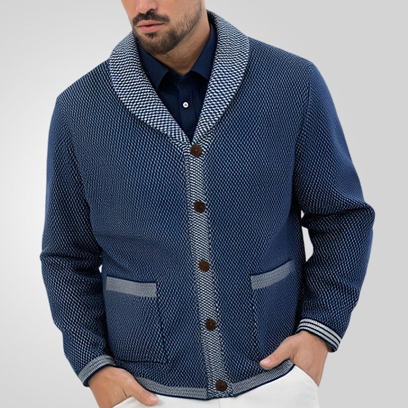 Men's Casual Jacquard Sweater Coat