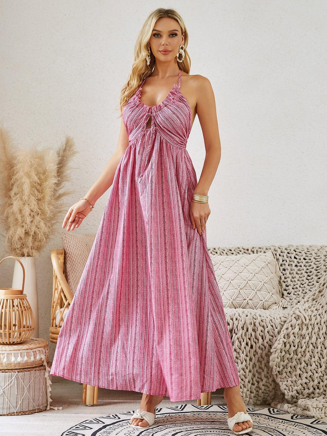 Women's Summer Sleeveless Flowy Beach Dress - WOMONA.COM