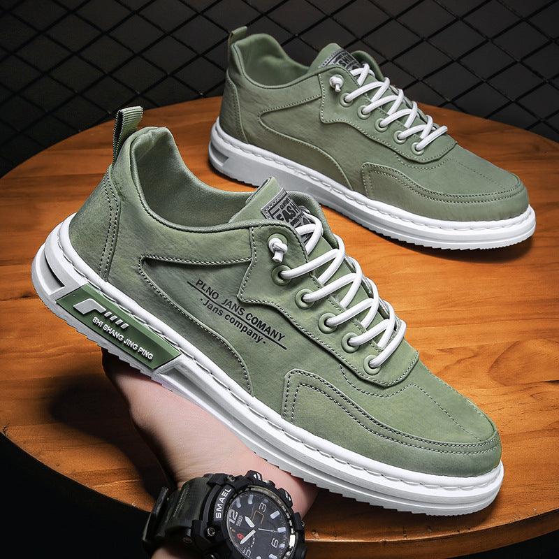 Men Sneakers Lace-up Letter Print Platform Canvas Shoes Sports - WOMONA.COM