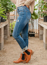 Slim Fit And Torn Blue Jeans For Women - WOMONA.COM