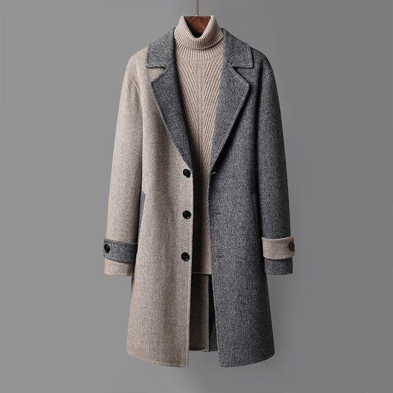 Men's Mid-Length Loose Korean-Style Coat