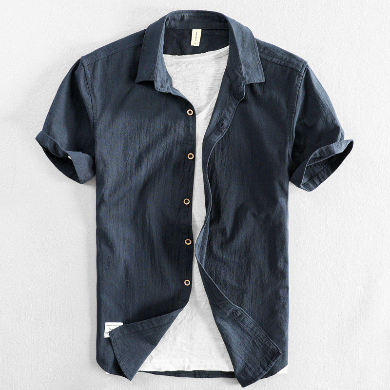 Casual Loose Lapels Outer Wear Half Sleeve Top For Men - WOMONA.COM