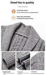 Knitted Cardigan Men's Thickened Jacquard Single-breasted