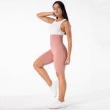 Women Sports Running Seamless Fitness Workout High Waist Yoga Shorts - WOMONA.COM