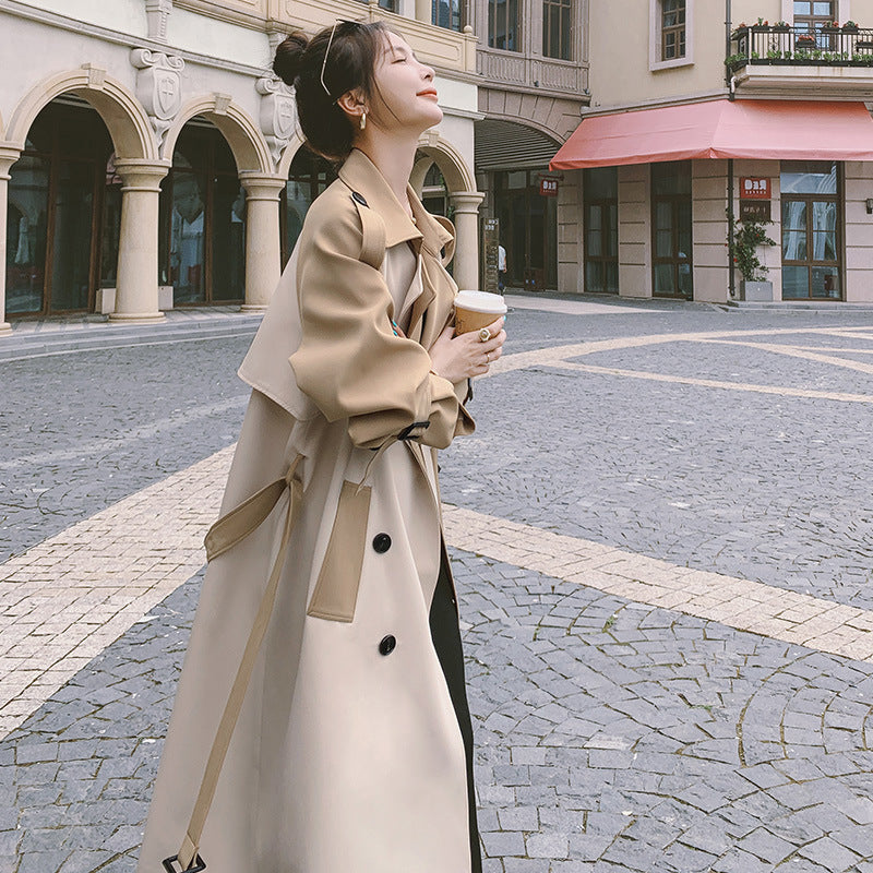 British Style Spring And Autumn Mid-length Coat Jacket