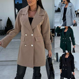 Fashion Commuter H-shaped Suit Collar Woolen Coat - WOMONA.COM