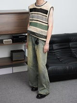 Retro Distressed Wide-leg Jeans For Men - WOMONA.COM