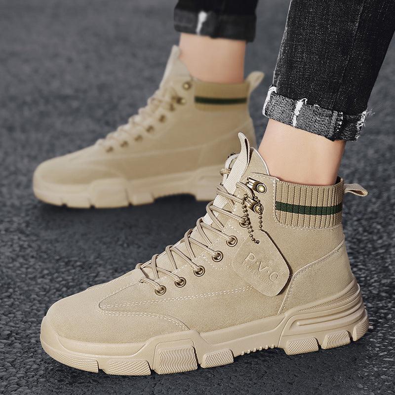 High-top Martin Leather Boots New British Tooling Boots Men - WOMONA.COM