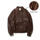 Japanese Vintage PU Motorcycle Leather Jacket - WOMONA.COM