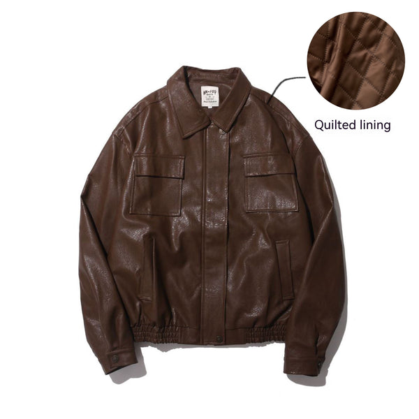 Japanese Vintage PU Motorcycle Leather Jacket