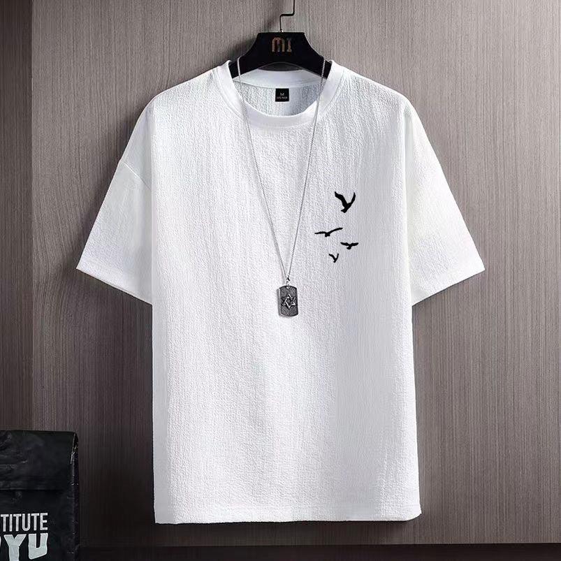 Ice Silk Short Sleeve T-shirt Men - WOMONA.COM