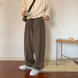 Quality Men's Casual Spring Plaid Retro Profile Trousers - WOMONA.COM