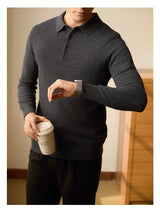 Men's Polo Collar Business Casual Sweater - WOMONA.COM