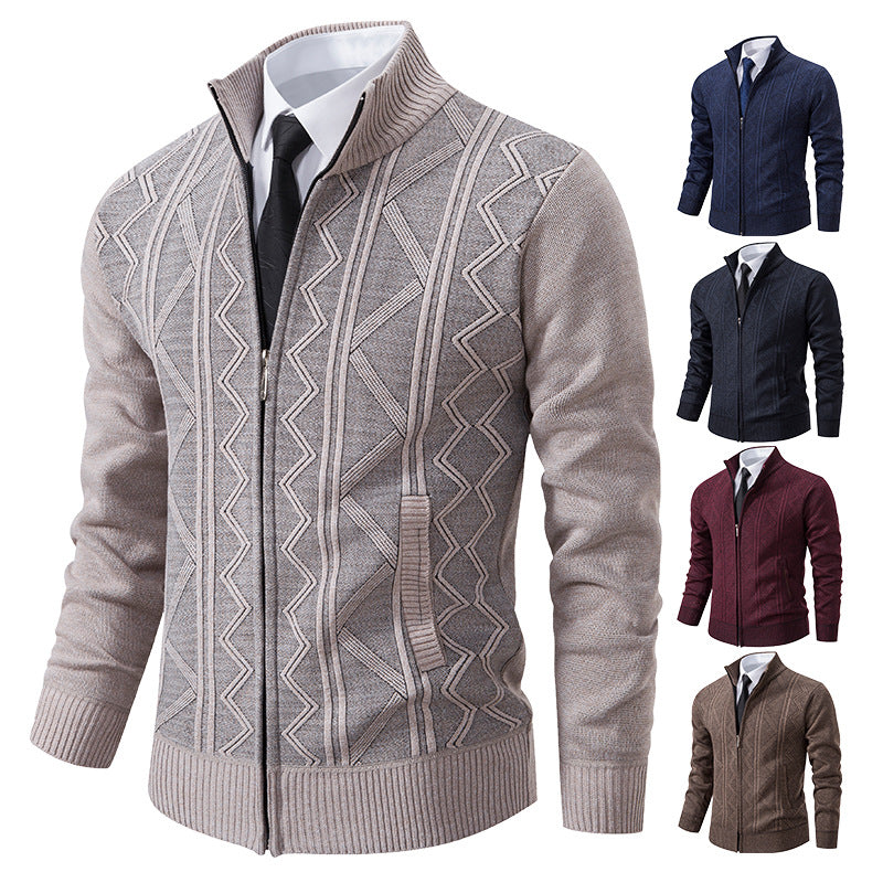 Men's Casual Loose Cardigan Sweater Knitted Jacket - WOMONA.COM