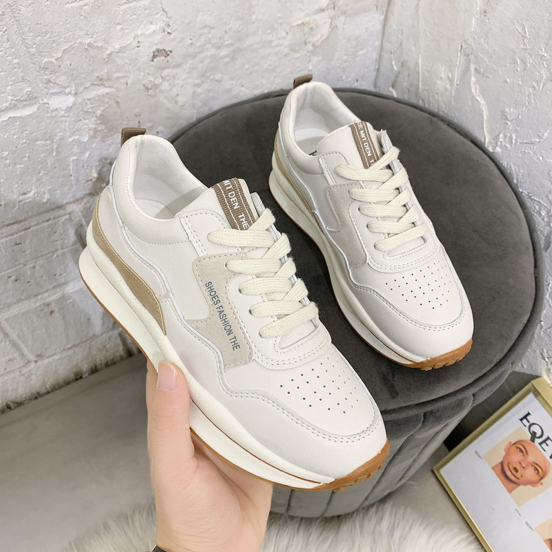 Breathable Low Top Flat Bottom Female Lace-up Casual Shoes - WOMONA.COM