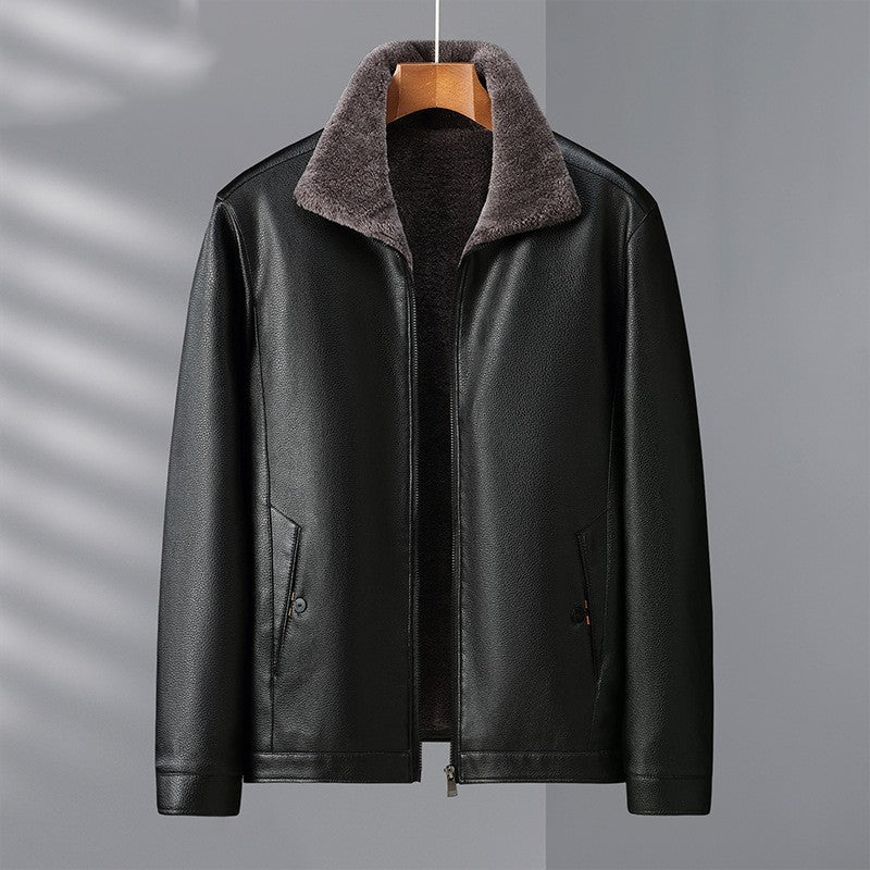 Men's Leather Clothing With Stand Collar - WOMONA.COM