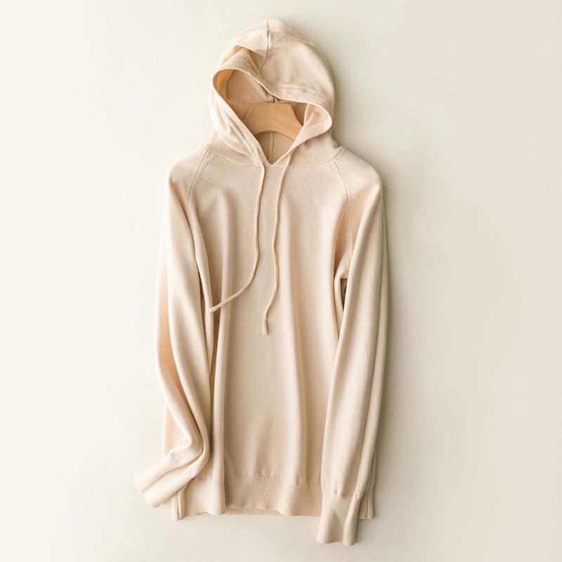 Women's thin section loose hooded sweater - WOMONA.COM