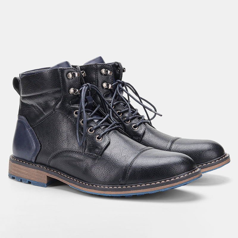 Botas de cuero cómodas de invierno a la moda para hombre