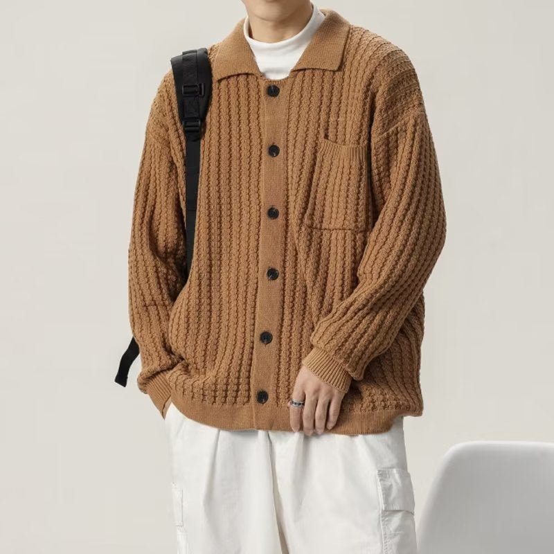 Loose Oversized Solid Color Knit Sweater - WOMONA.COM