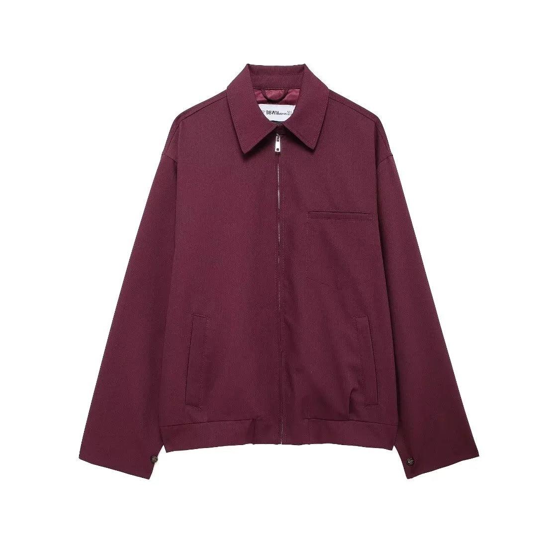 Women's Lapel Zipper Pocket Long Sleeve Coat - WOMONA.COM