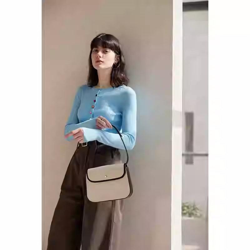 Women's Clothes Autumn Clothes New Stretch Slim Top - WOMONA.COM
