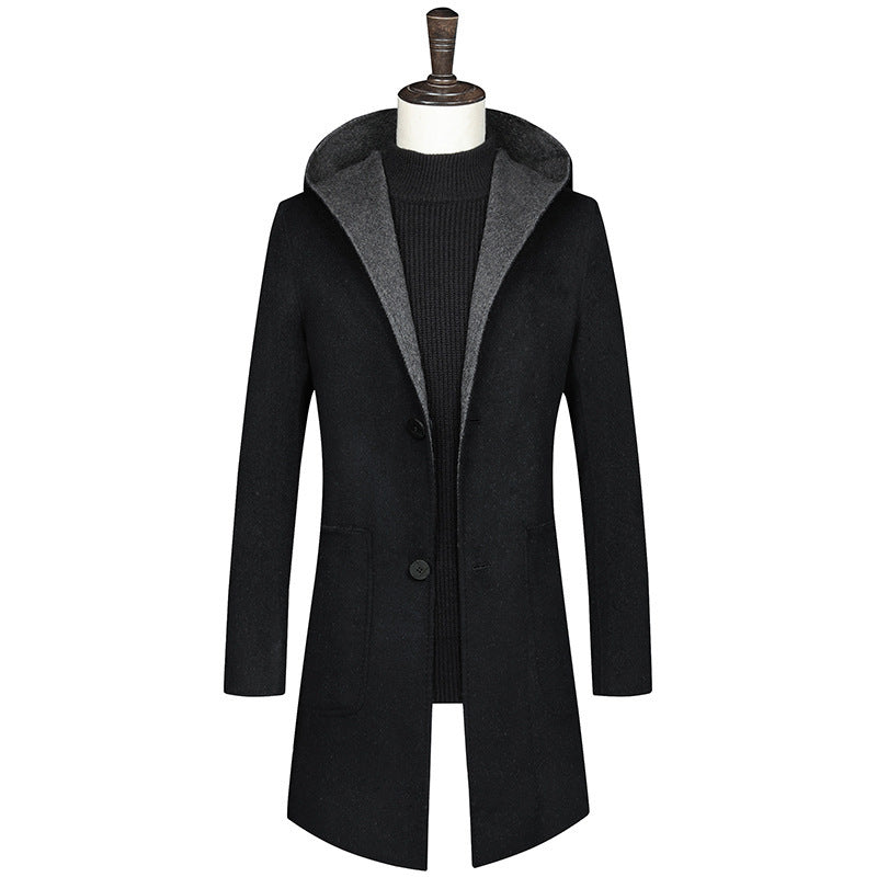 hooded wool coat