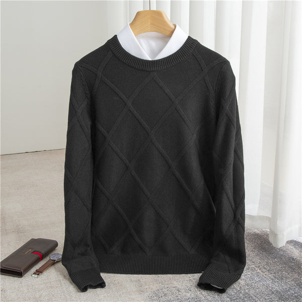 Fashion Woolen Sweater Men's Solid Color - WOMONA.COM