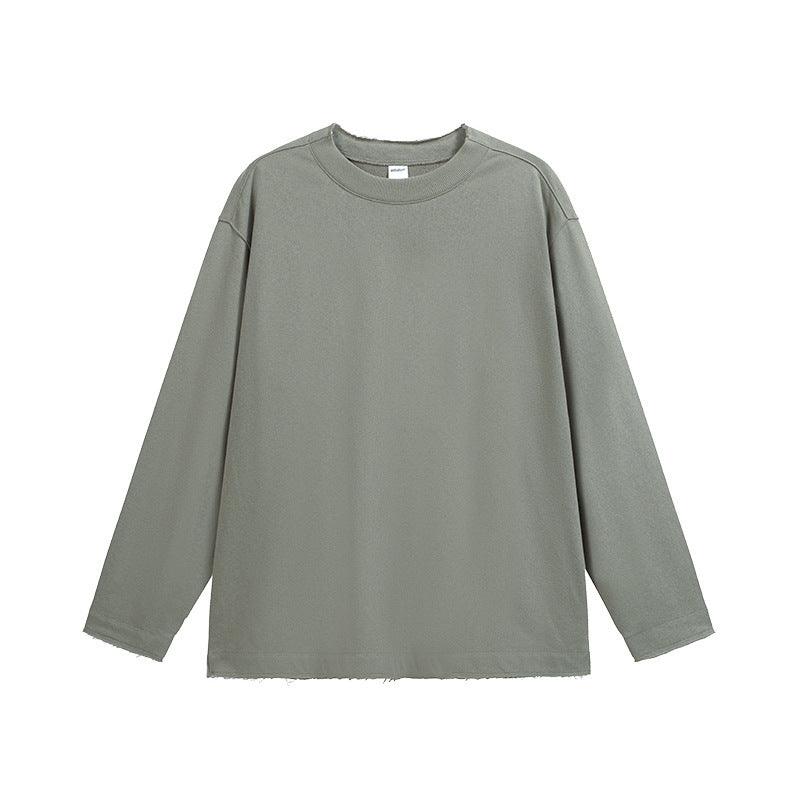 Men's Frayed Half Thread Collar Sweater Loose Top - WOMONA.COM