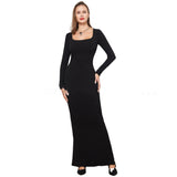 Belly Contracting Hip Lifting Long Sleeve Narrow Dress - WOMONA.COM