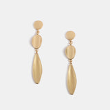 Long Simple Retro Alloy Leaf Earrings - WOMONA.COM