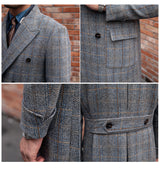 Retro High-quality Wool Plaid Polo Coat - WOMONA.COM