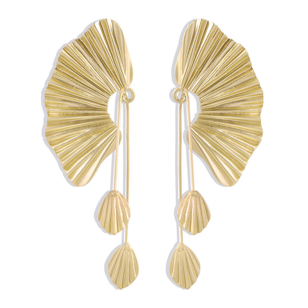 Scallop Leaf Earrings - WOMONA.COM