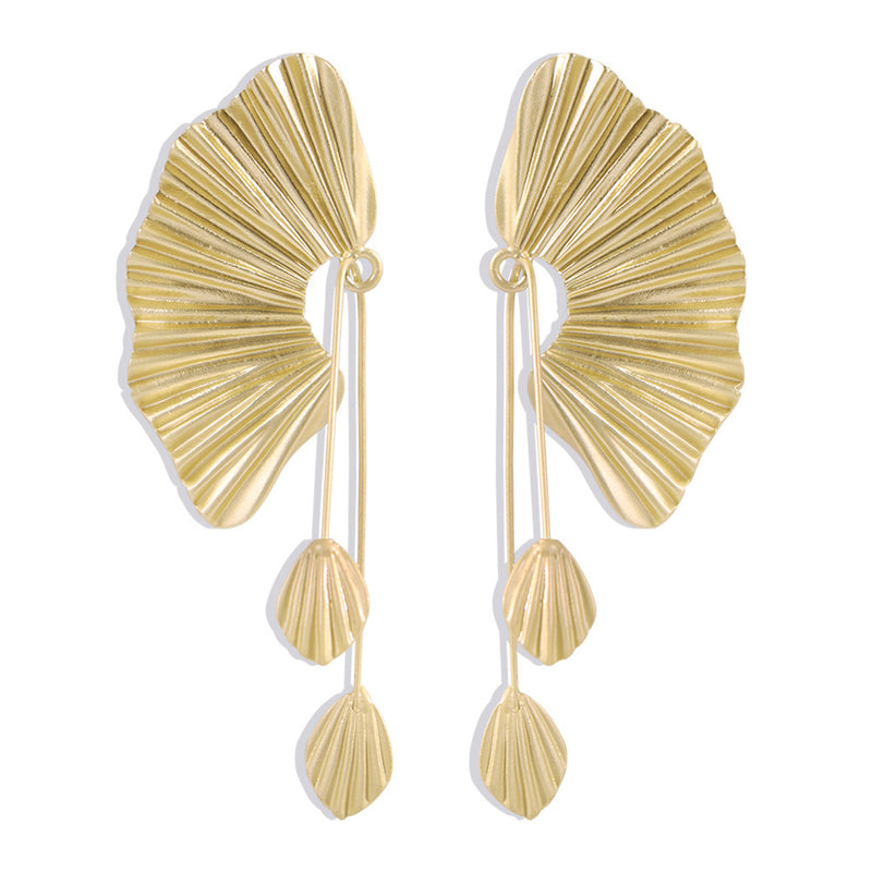 Scallop Leaf Earrings - WOMONA.COM