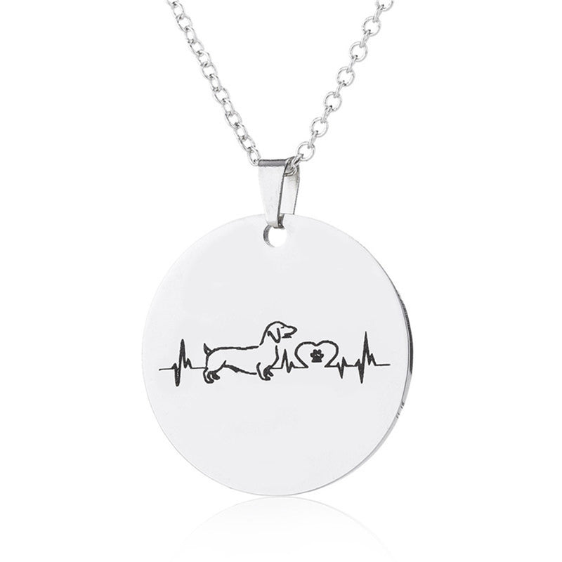 Creative dog cardiogram necklace - WOMONA.COM