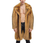 European And American Men's Artificial Fur Long Coat - WOMONA.COM