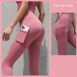 Gym Sport Seamless Leggings With Pockets Push Up High Waist Pants - WOMONA.COM