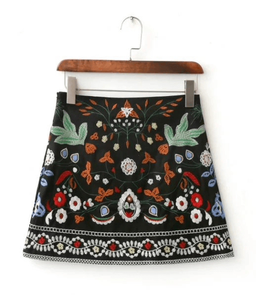 Charmma Embroidered Floral Skirts - WOMONA.COM