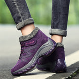 Hiking Shoes For Women Real Leather Non-Slip Outdoor Hiking Boots - WOMONA.COM