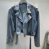 Popular Street Cool Button Denim Coat - WOMONA.COM