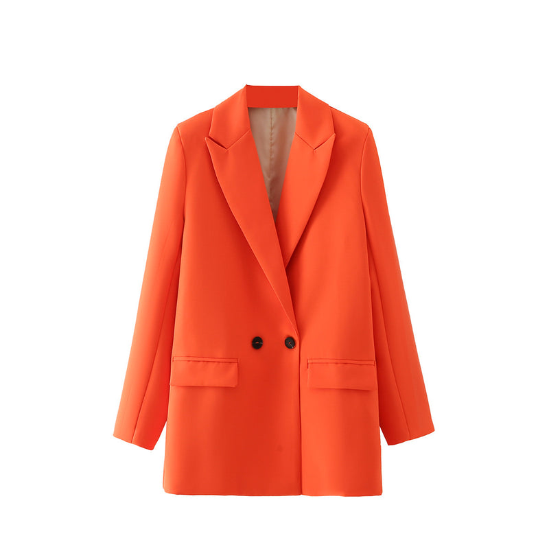 Women's Multicolor Double Breasted Coat Suit - WOMONA.COM