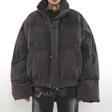 Thickening Stand Collar Short Down Jacket - WOMONA.COM