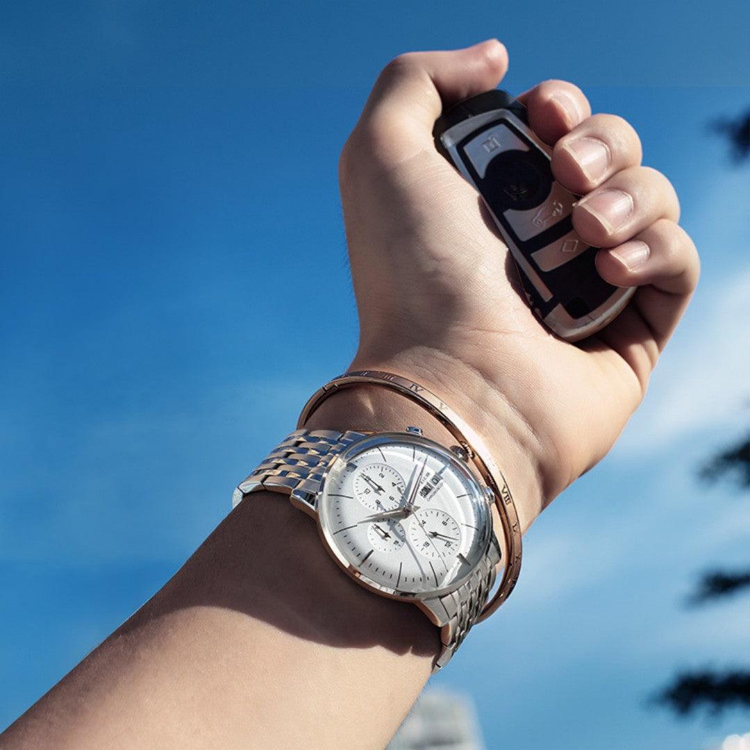 Waterproof Automatic Hollow Mechanical Watch - WOMONA.COM