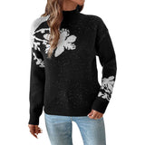 Jacquard-Pullover in Kontrastfarbe